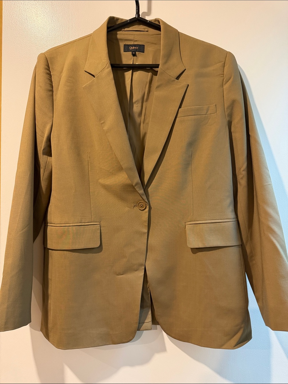 Quince Women's Camel Single-Button Blazer